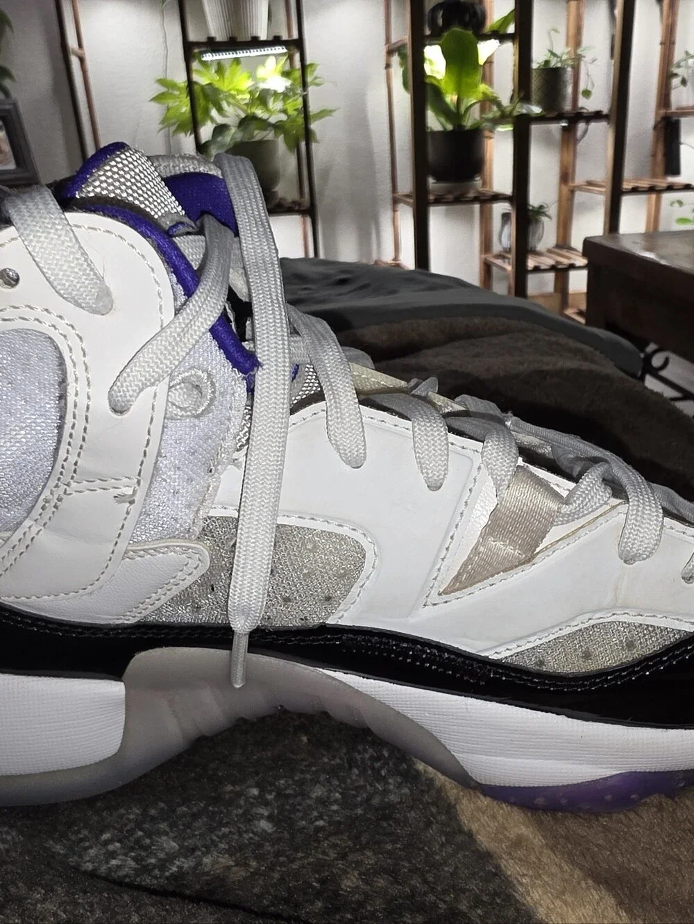 Jordan Men's Athletic Shoes - White, Purple & Black